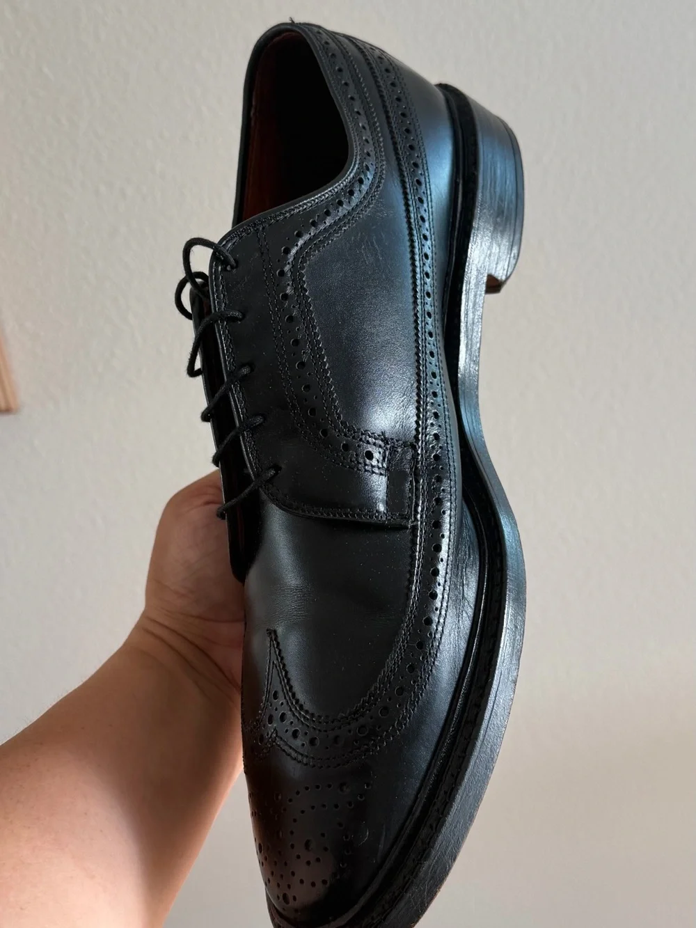 Allen Edmonds Men MacNeil Wing Black-Handcrafted in USA 12 D